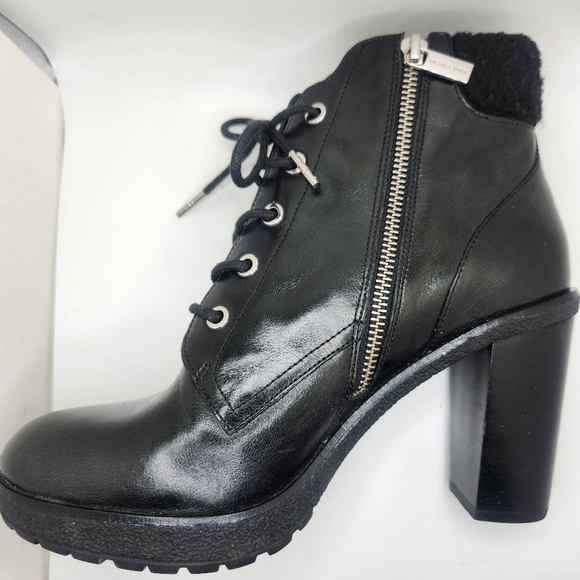 Michael Michael Kors Womens Size 9M Platform Leather Kim Lace Up Bootie Black - Picture 6 of 14